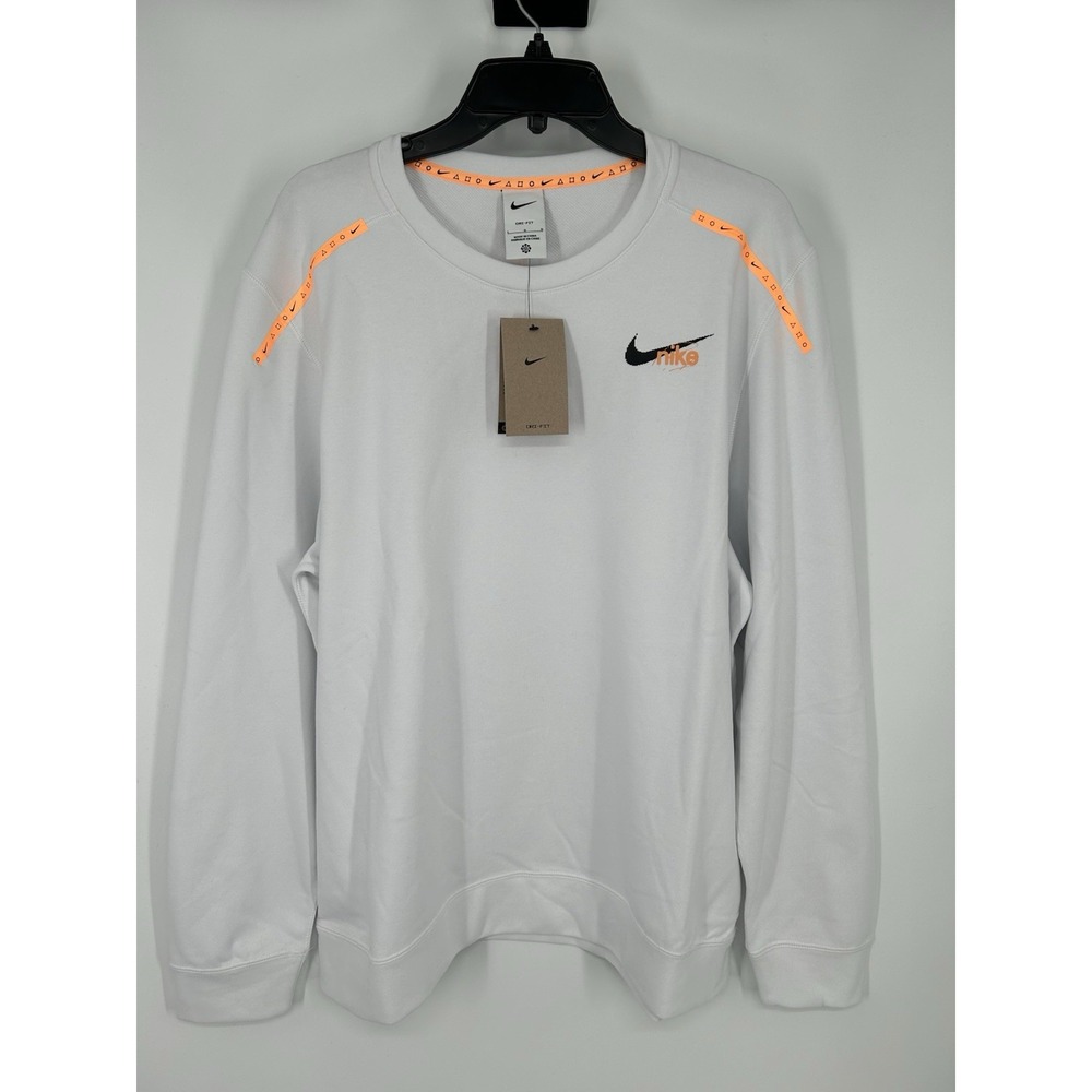 Nike‎ Running Dri Fit D.Y.E. Crewneck Sweatshirt Graphic White DQ4792-121 Large